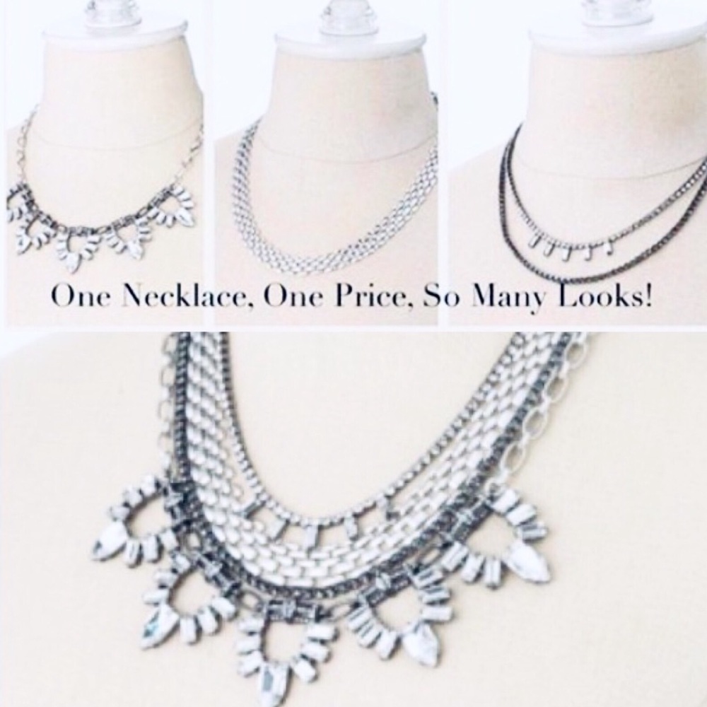 Stella & Dot | 3-in-1 Star Rhinestone/Pearl Jeweled NEW Statement Neckla… - Picture 1 of 9